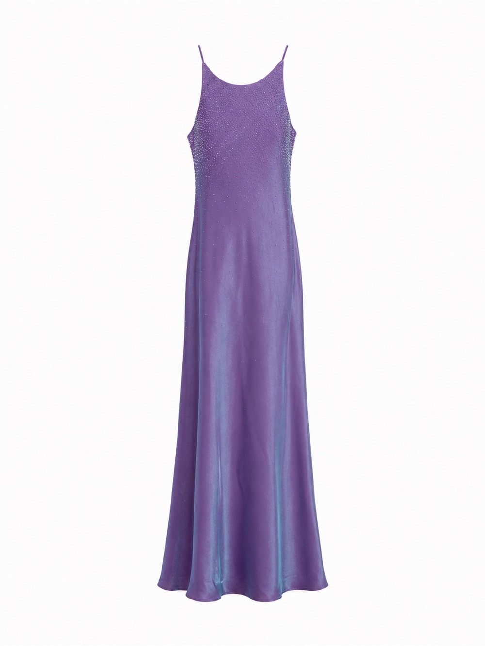 Vintage  Chelsea Nites Iridescent Purple Formal Gown Beaded With Shawl Size 4P
